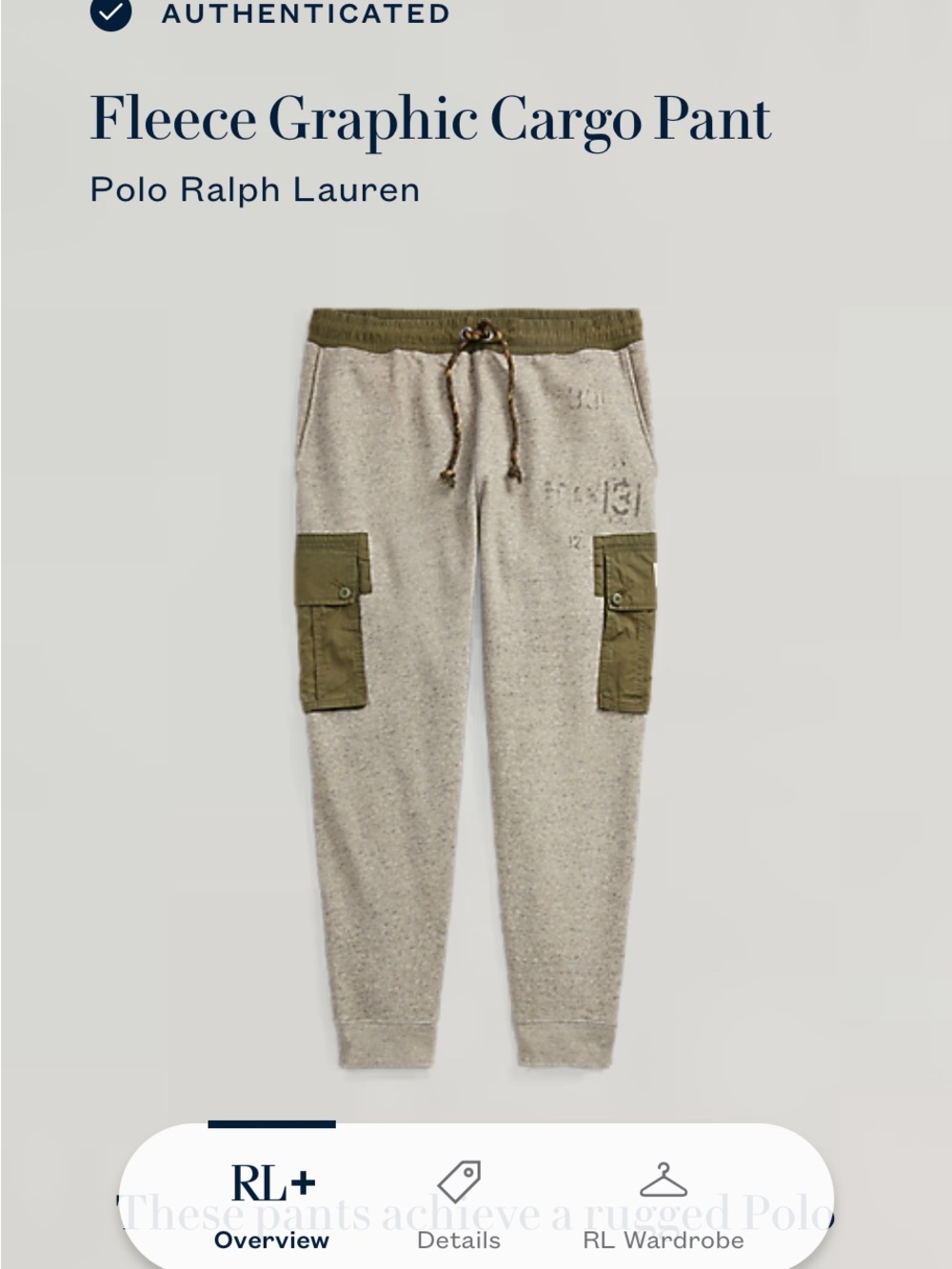 Polo by Ralph Lauren Heather Gray Fleece Cargo Joggers and Matching Hoodie